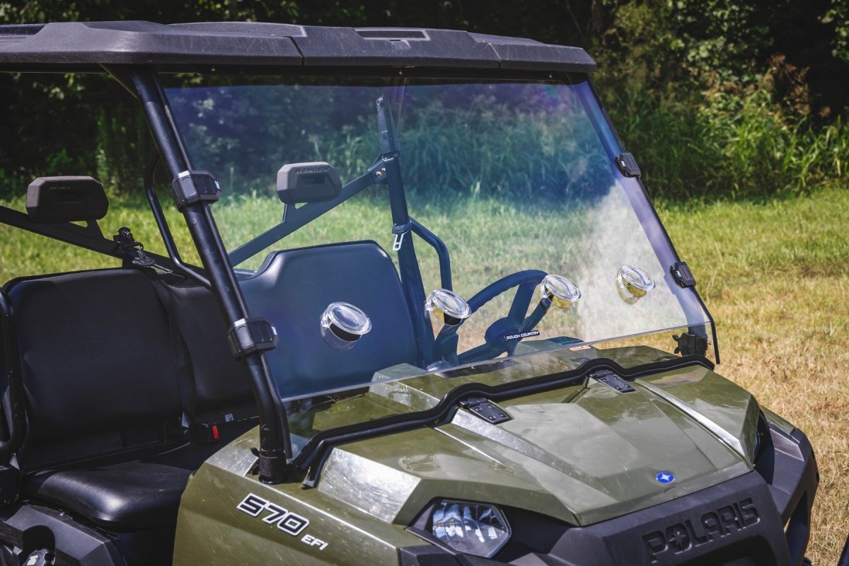 Polaris Ranger 570 Full Windshield - Front - Rough Country - Vented, Scratch-Resistant Polycarbonate (.25 in) with 4 Adjustable 360° Vents